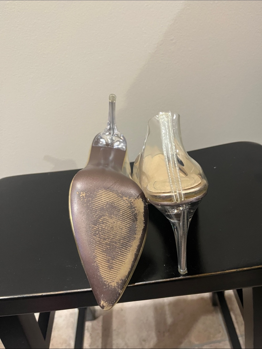 Luxe To Kill London Clear Pointed-Toe Stilettos with Nude Insole - Picture 8 of 9